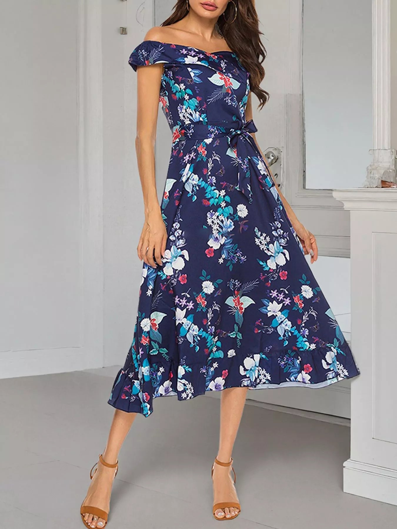 off shoulder pregnancy dress HATCH Collection The Softsculpt Knit Off The Shoulder Dress in Black