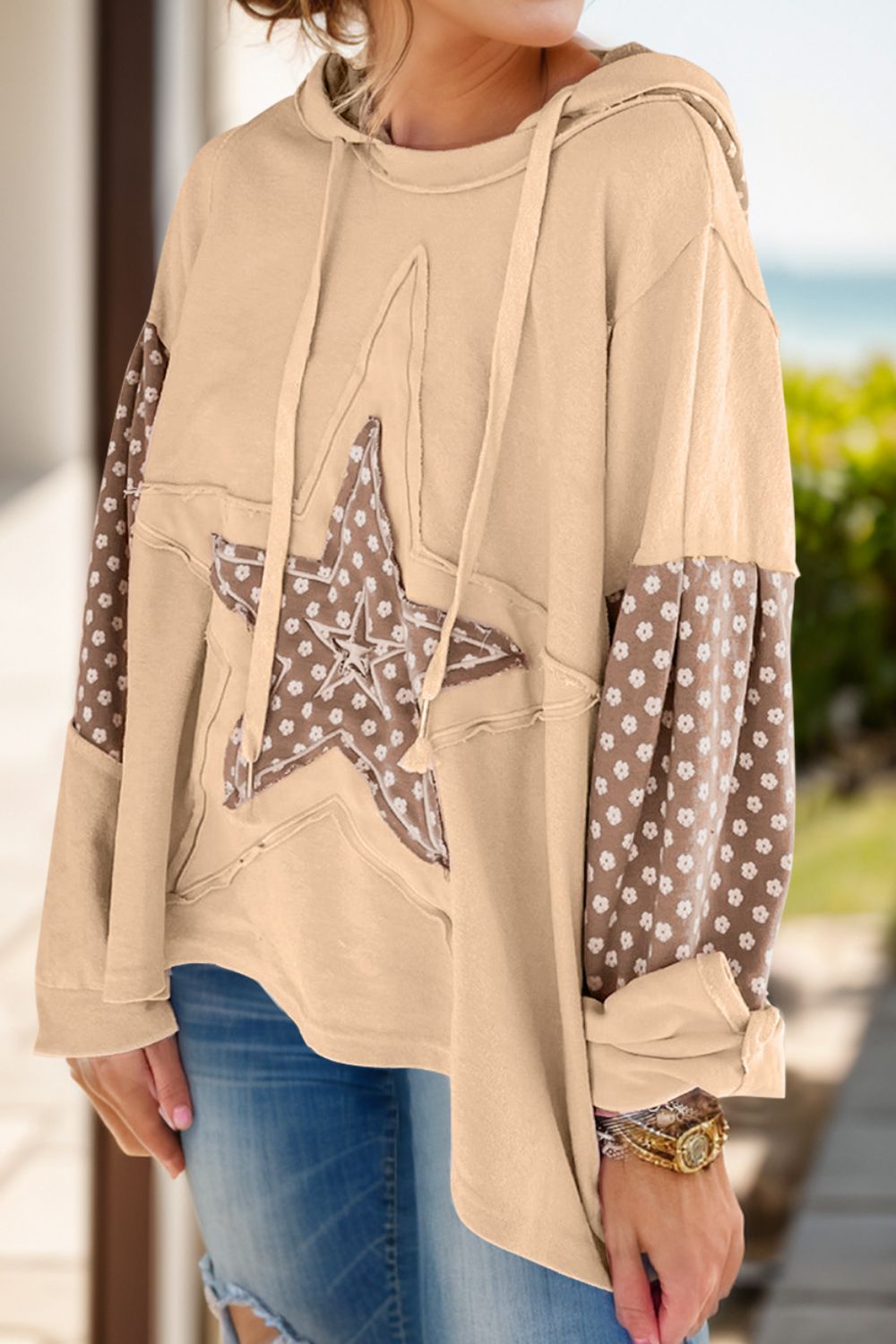 Stars and Stripes Longline Ladies Hoodie