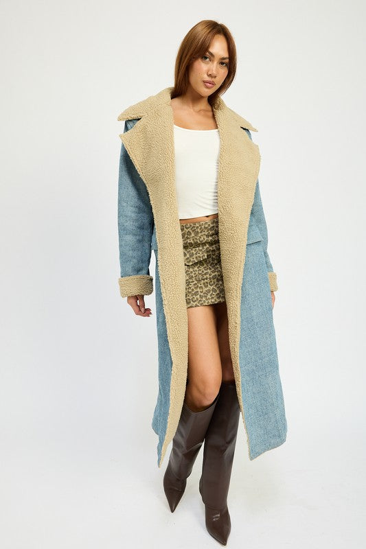 Denim maxi coat hotsell