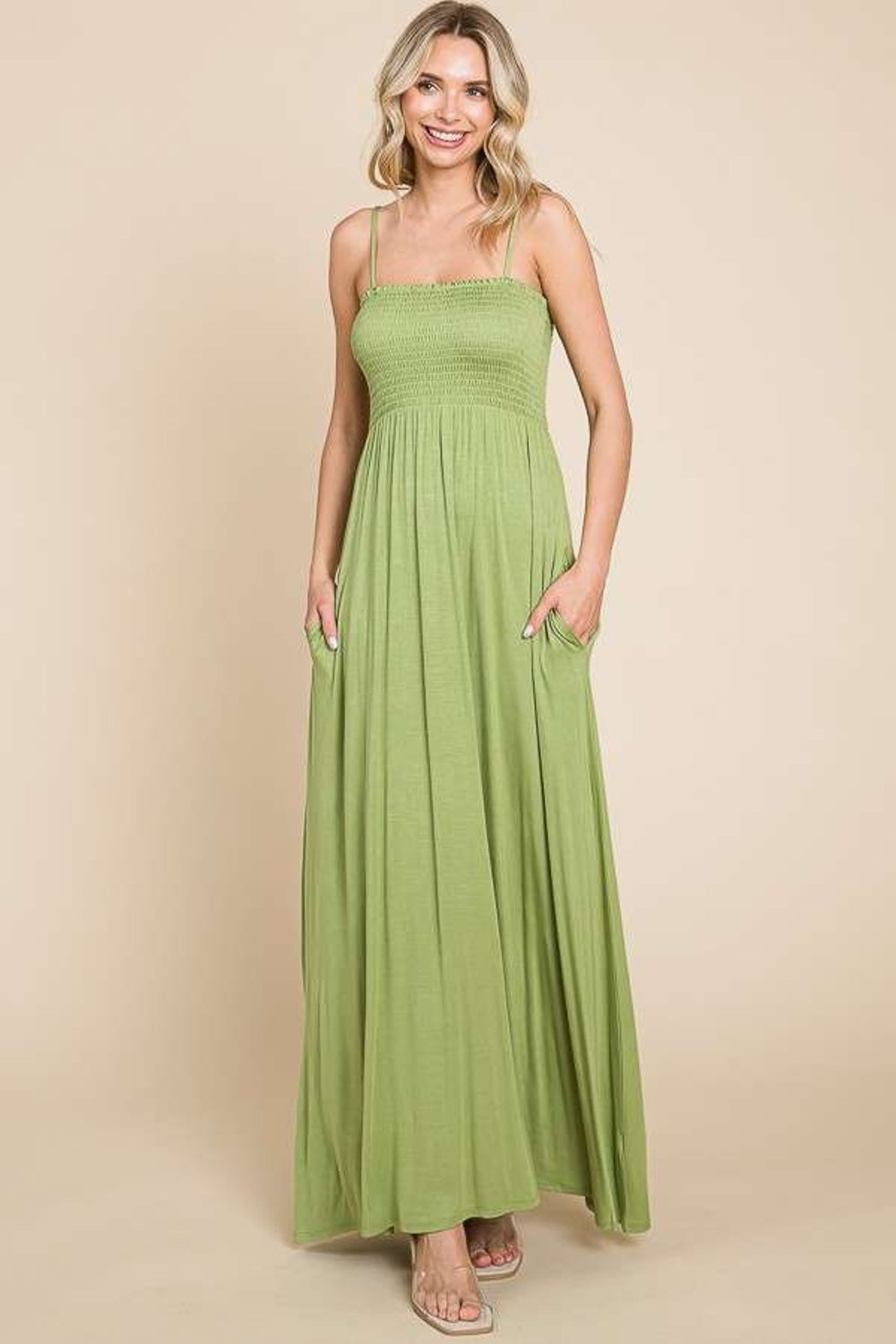 Culture Code Full Size Round Neck Bodycon Bell Maxi Dress main image 0