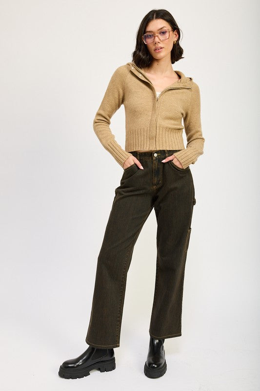 CROPPED HOODIE ZIP UP – Charming Charlie