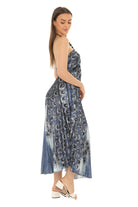 Peacock Pleated Maxi Halter Dress - Shoreline Wear, Inc.