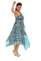 Peacock Pleated Maxi Halter Dress - Shoreline Wear, Inc.