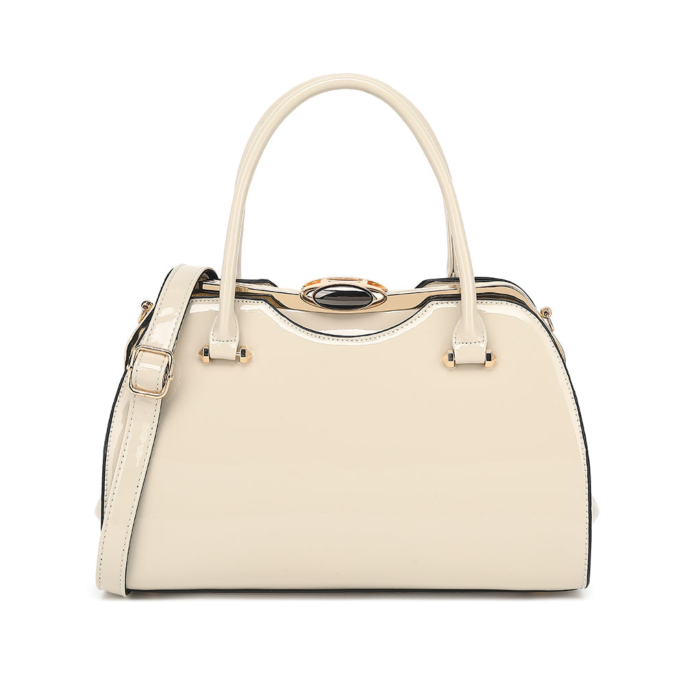 Patent Leather Frame Satchel - Charming Charlie