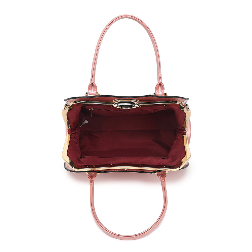 Patent Leather Frame Satchel - Charming Charlie