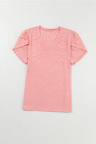 V-Neck Petal Sleeve T-Shirt - Charming Charlie