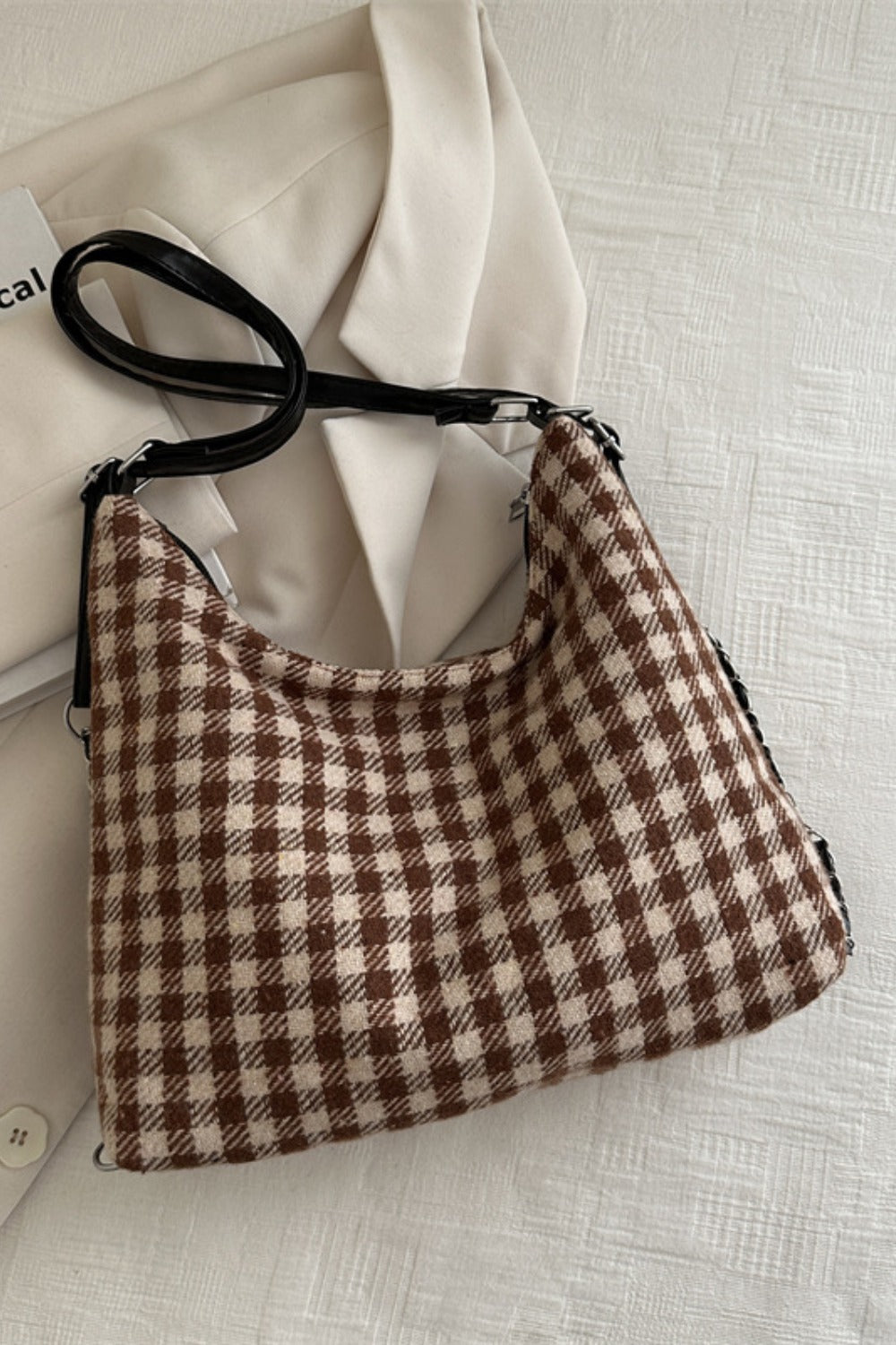 Plaid Adjustable Strap Handbag – Charming Charlie