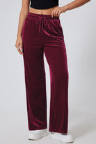 Drawstring Elastic Waist Straight Leg Pants - Charming Charlie