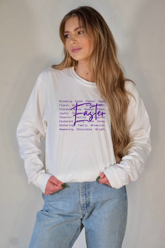 Easter Words Bella Canvas Long Sleeve Tee