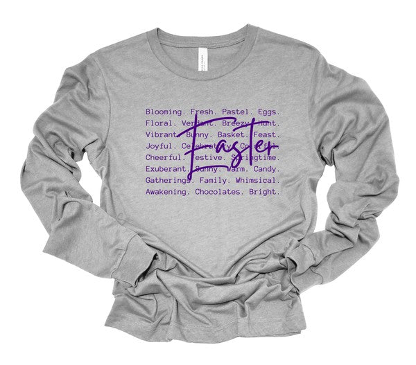 Easter Words Bella Canvas Long Sleeve Tee