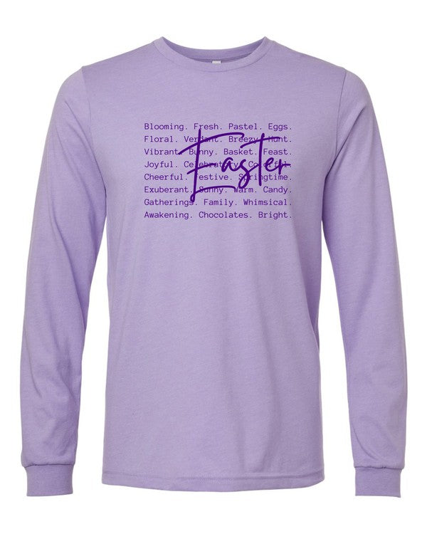 Easter Words Bella Canvas Long Sleeve Tee