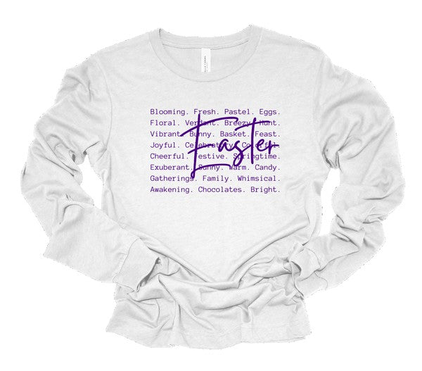Easter Words Bella Canvas Long Sleeve Tee