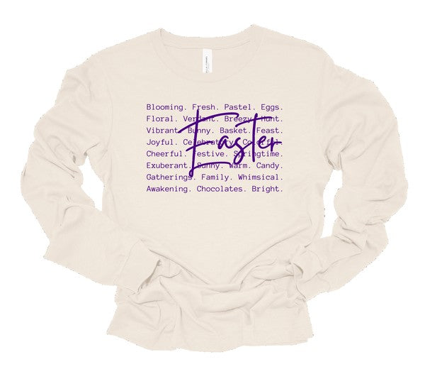 Easter Words Bella Canvas Long Sleeve Tee