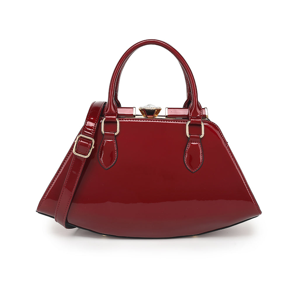Patent Leather Frame Satchel - Charming Charlie