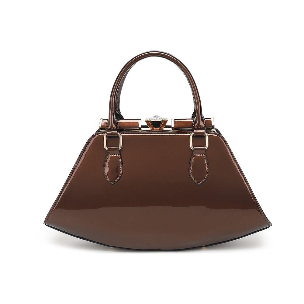 Patent Leather Frame Satchel - Charming Charlie