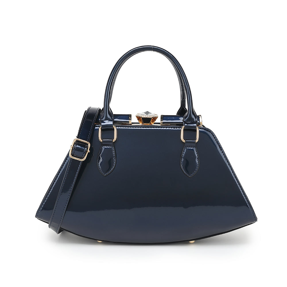 Patent Leather Frame Satchel - Charming Charlie