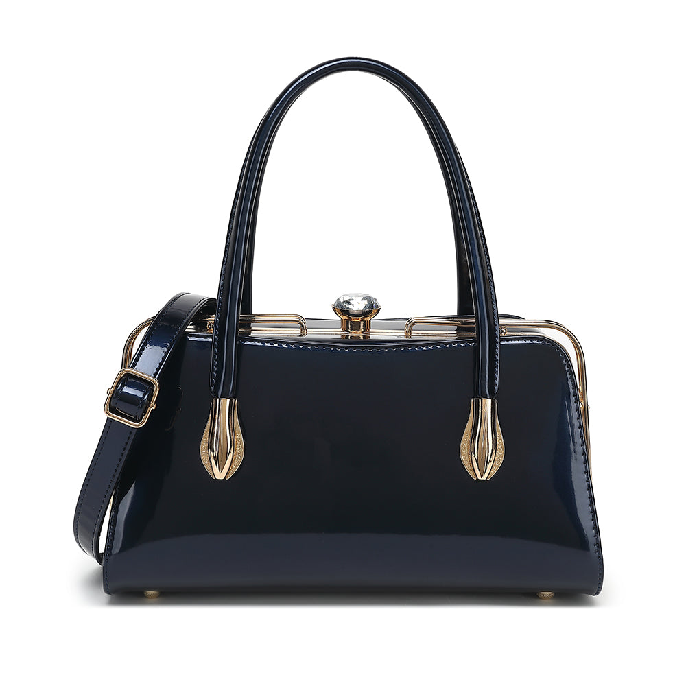 Patent Leather Frame Satchel - Charming Charlie