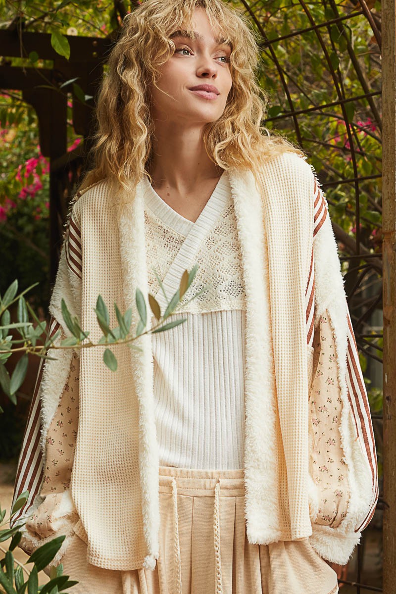 Open fleece cardigan hotsell