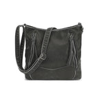 Washed Hobo Crossbody with Front Zip Compartments - Charming Charlie