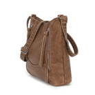 Washed Hobo Crossbody with Front Zip Compartments - Charming Charlie