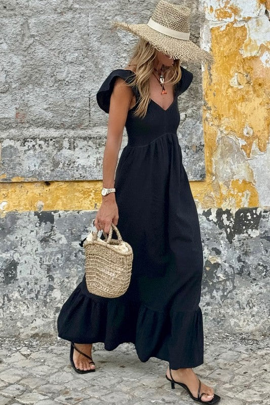 peach smocked maxi dress – Charming Charlie