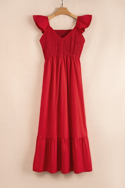 peach smocked maxi dress – Charming Charlie