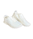 Mayo Glitter Sneakers in White - Charming Charlie