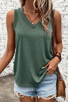 V-Neck Wide Strap Tank - Charming Charlie