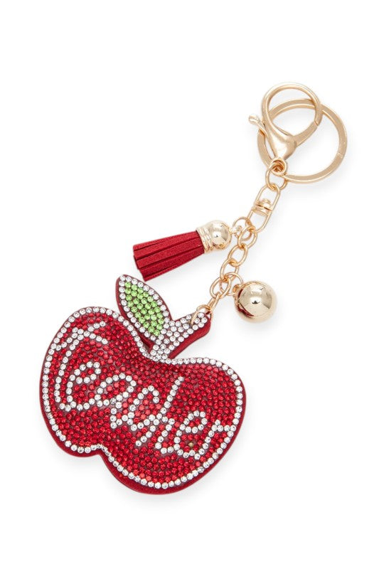 Rhinestone Teacher Apple Pillow Key Chain – Charming Charlie