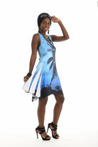 Sleeveless Palm Tree Print Short Dress - Shoreline Wear, Inc.