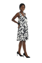 Tropical Leaf Sleeveless A-Line Dress - Shoreline Wear, Inc.