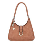 Double Handle Satchel with Whipstitch Detail and Charm - Charming Charlie