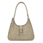 Double Handle Satchel with Whipstitch Detail and Charm - Charming Charlie