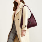 Double Handle Satchel with Whipstitch Detail and Charm - Charming Charlie