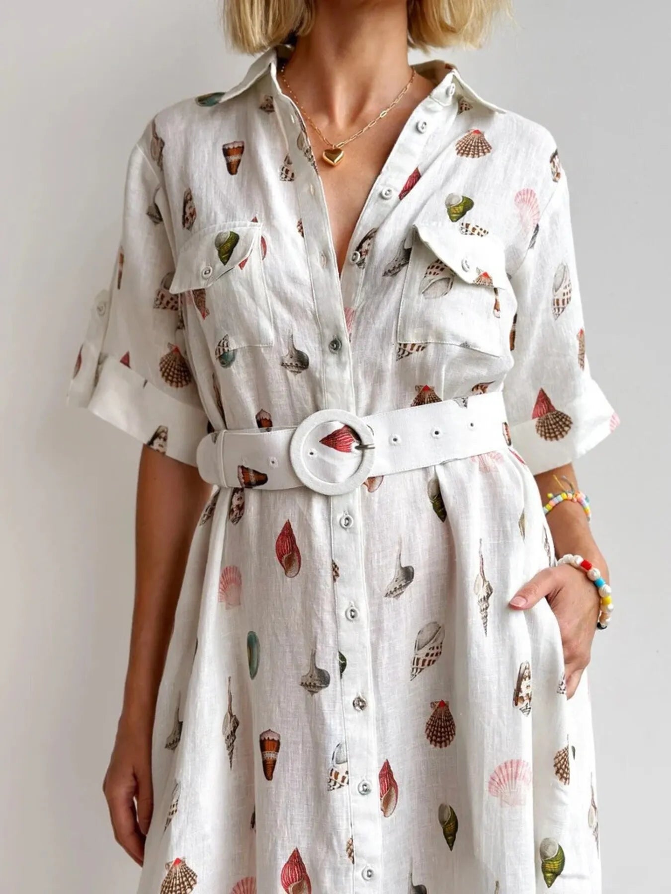 Printed Button Up Maxi Shirt Dress – Charming Charlie