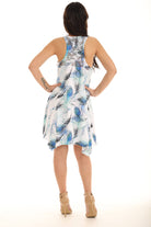 Short Peacock Feather Printed Dress - Shoreline Wear, Inc.