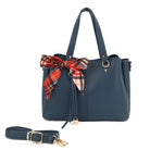 Triple Compartment Satchel with Scarf and Charm Detail - Charming Charlie