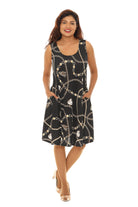 Chain-inspired Print Sleeveless A-Line Dress - Shoreline Wear, Inc.