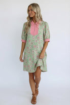 Blast From the Past Mint Blossom Dress - Charming Charlie