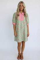 Blast From the Past Mint Blossom Dress - Charming Charlie