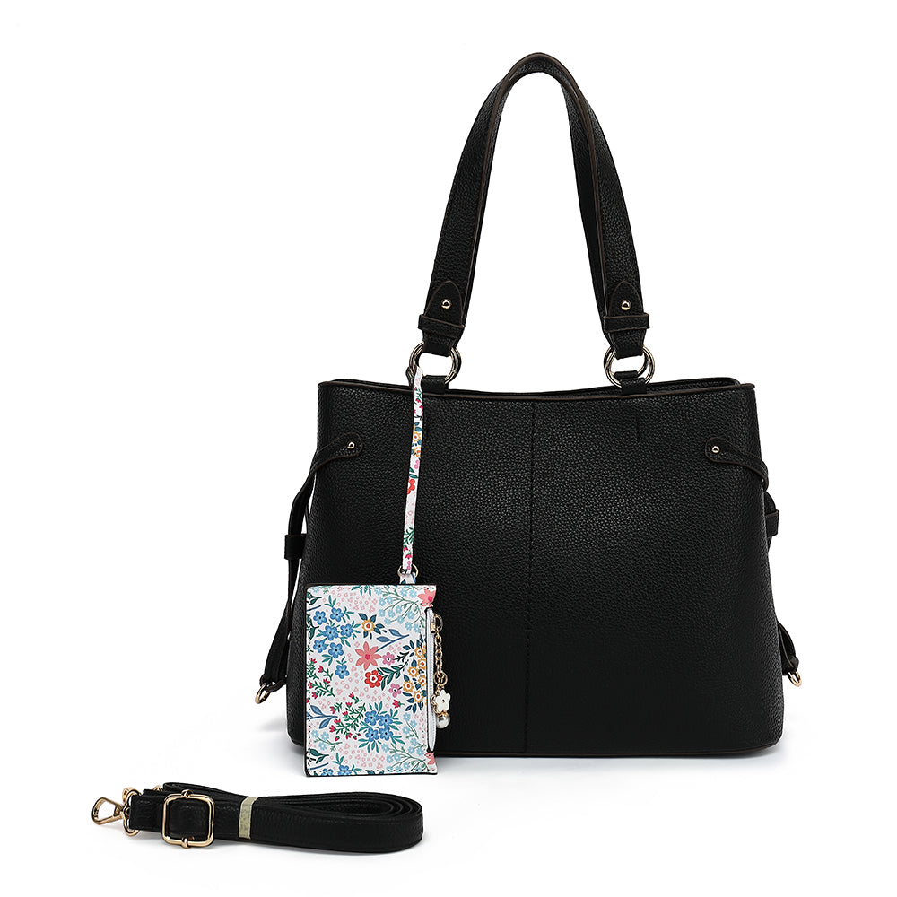 Color Block Satchel with Hang Off and Charms - Charming Charlie