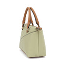 Double Handle Mid Size Satchel Two Tone with Crossbody Strap - Charming Charlie