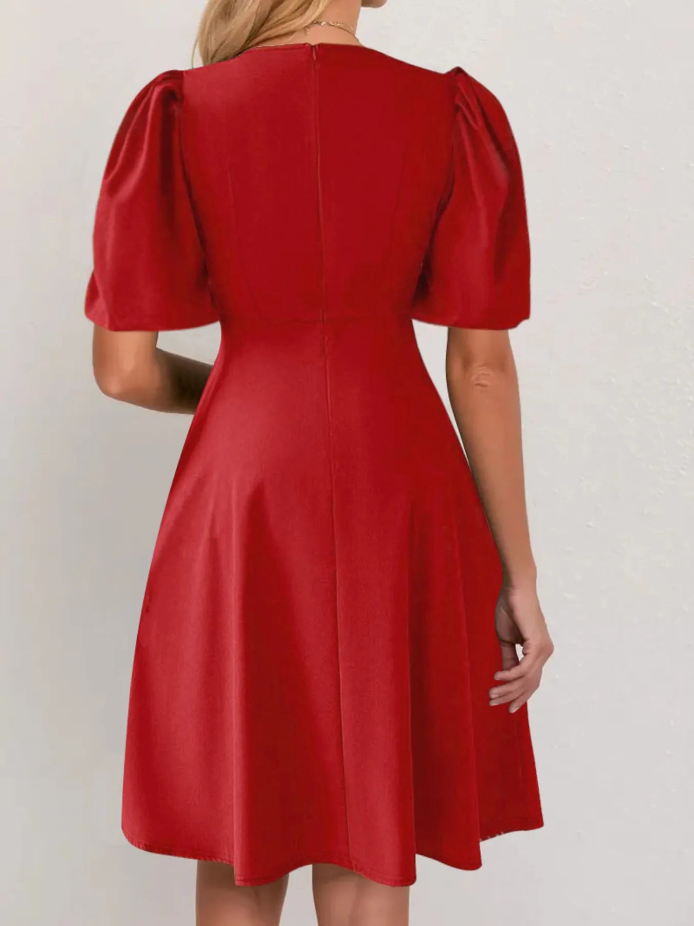 Round Neck Puff Sleeve A-Line Dress Charming Charlie Round Neck Puff Sleeve A-Line Dress Charming Charlie
