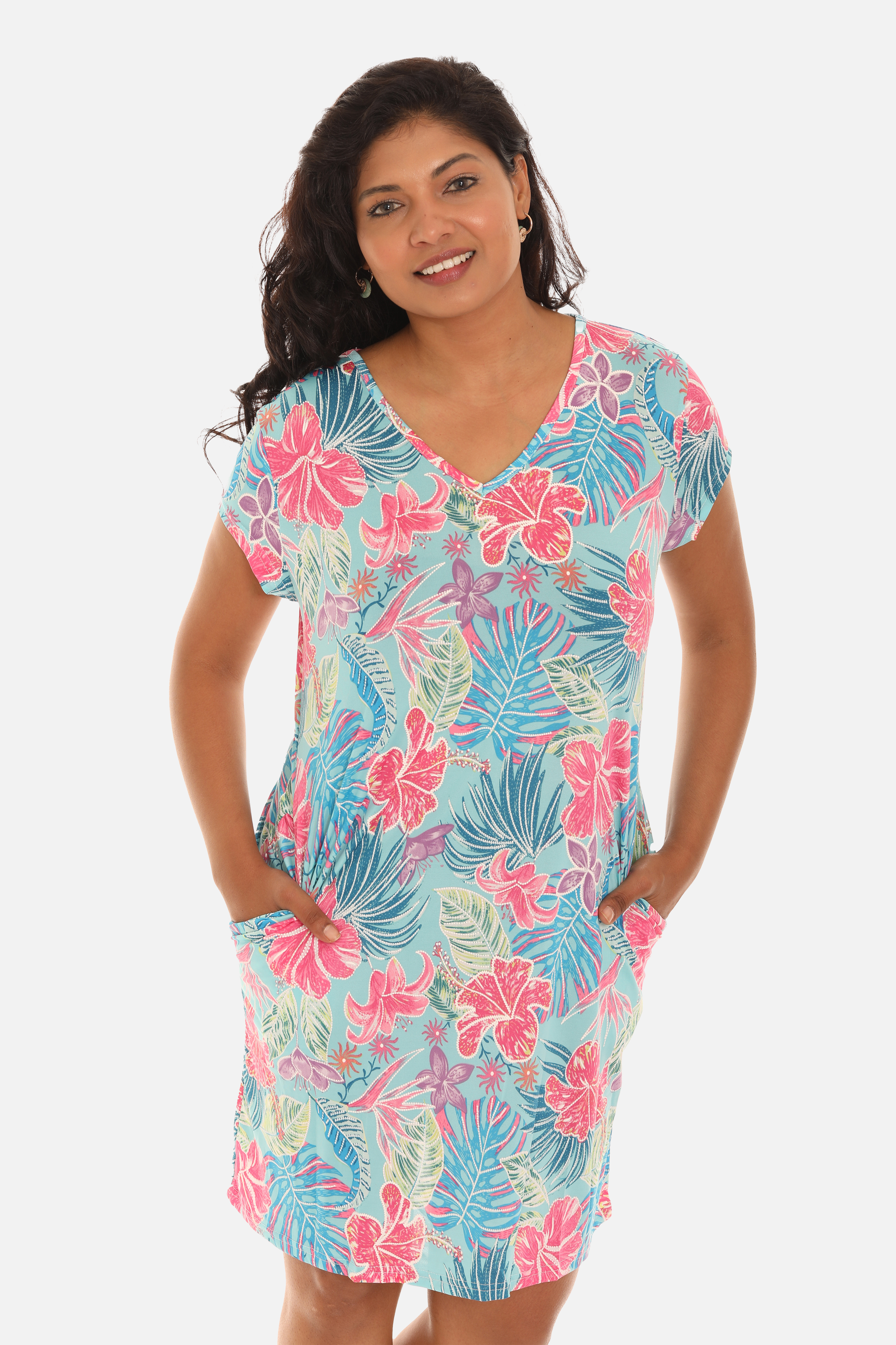 Floral Short Sleeves Dress