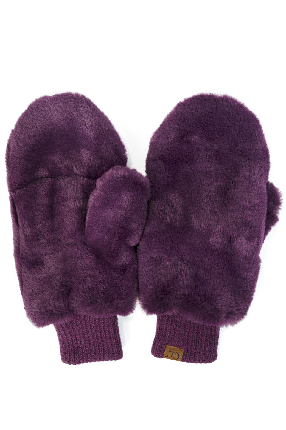 C.C Faux Fur Pop Top Mittens Gloves Shepherd Lining - Charming Charlie