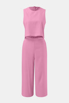Round Neck Top and Wide Leg Pants Set - Charming Charlie