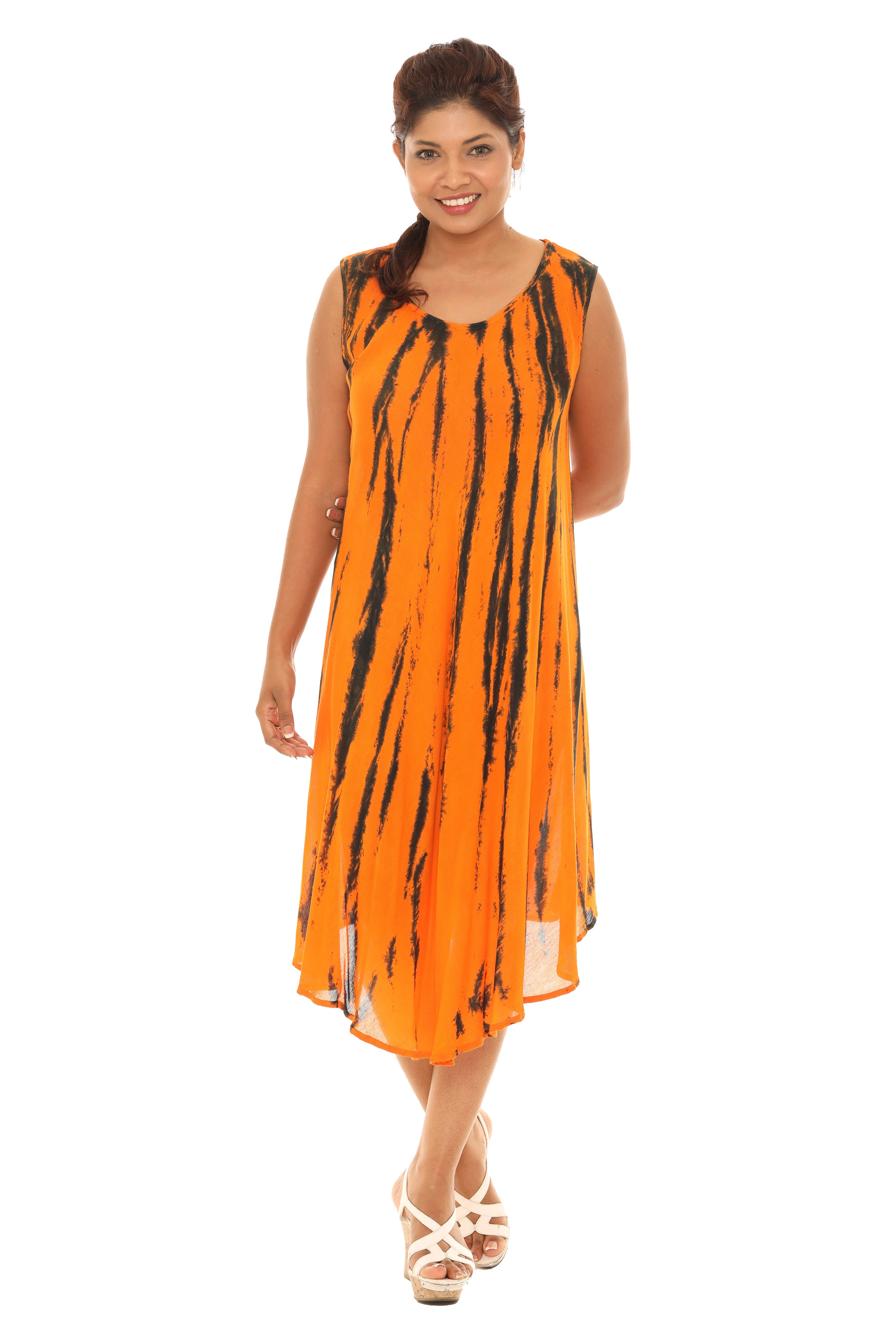 Tiger Tie Dye Rayon Sundress