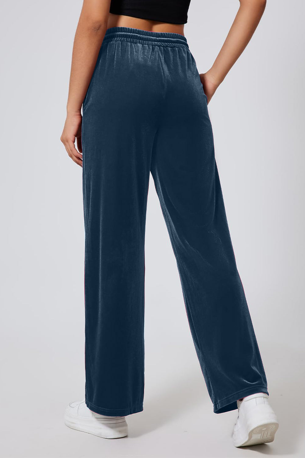 Drawstring Elastic Waist Straight Leg Pants - Charming Charlie