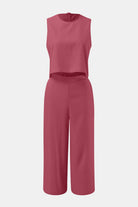 Round Neck Top and Wide Leg Pants Set - Charming Charlie