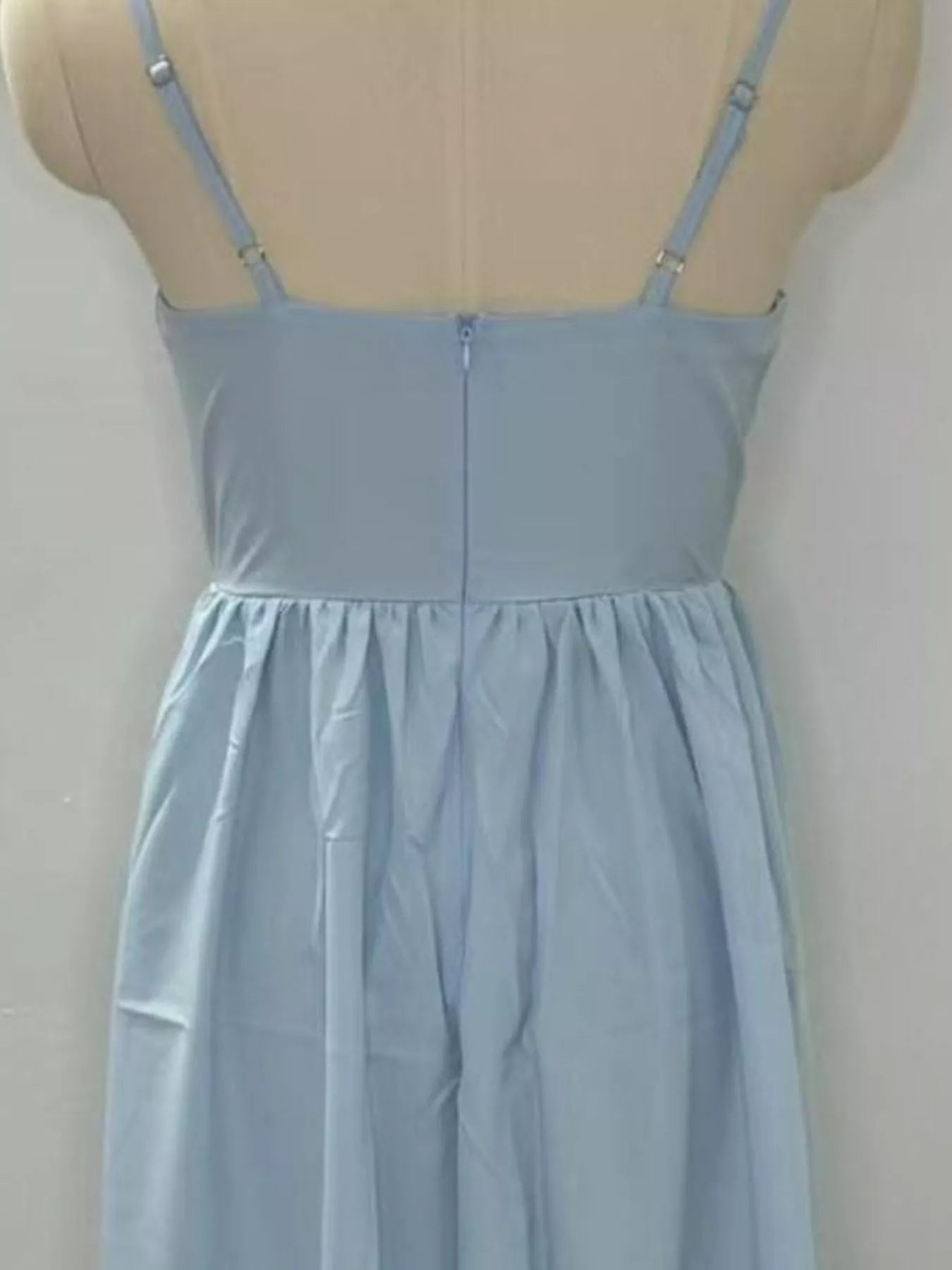 Adjustable Strap Scoop Neck Midi Dress Blue Purple / S